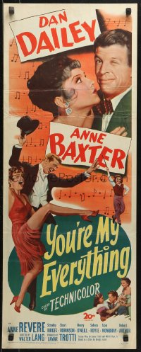 4f0859 YOU'RE MY EVERYTHING insert 1949 full-length art of dancing Dan Dailey and Anne Baxter!