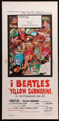 4f0607 YELLOW SUBMARINE Italian locandina R1970s Beatles John, Paul, Ringo & George, different!