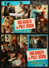 4f0497 CALL GIRLS OF FRANKFURT group of 4 Italian 18x26 pbustas 1968 Rolf Olsen prostitution movie!