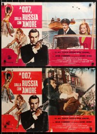 4f0508 FROM RUSSIA WITH LOVE group of 2 Italian 18x27 pbustas R1970s Sean Connery is James Bond 007!