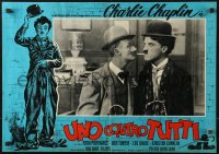 4f0525 ONE AGAINST ALL Italian 19x27 pbusta 1962 wonderful images of Charles Chaplin!