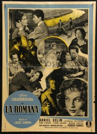 4f0537 WOMAN OF ROME Italian 19x27 pbusta 1954 sexy Gina Lollobrigida, Daniel Gelin, different!