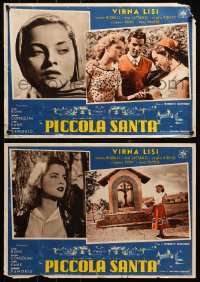 4f0506 PICCOLA SANTA group of 2 Italian 14x19 pbustas 1954 great different images of sexy Virna Lisi!