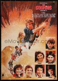 4f1002 GOONIES Stik commercial Japanese 1985 Drew Struzan art of top cast hanging from stalactite!