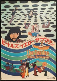 4f1152 YELLOW SUBMARINE Japanese 1969 great psychedelic art of Beatles John, Paul, Ringo & George!