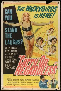 4g0102 CARRY ON REGARDLESS 40x60 1963 sexy English comedy, the Wackybirds is here, ultra-rare!