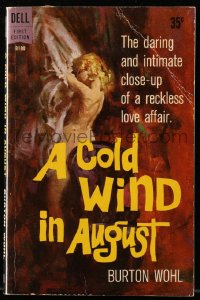 4g0467 COLD WIND IN AUGUST paperback book 1960 affair of a worldly woman and a 16 year old boy!