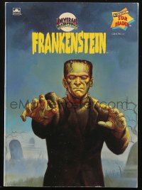 4g0501 FRANKENSTEIN softcover book 1991 Universal Monsters, color illustrations by Bob Johnson!