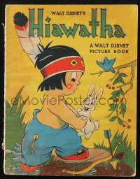 4g0739 HIAWATHA softcover book 1938 Walt Disney's Native American Indian cartoon boy!