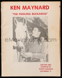 4g0747 KEN MAYNARD THE FIDDLING BACKAROO softcover book 1980s an illustrated biography!