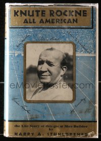 4g0541 KNUTE ROCKNE - ALL AMERICAN hardcover book 1940 biography of the legendary football coach!