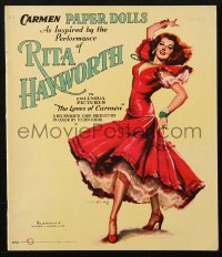 4g0756 LOVES OF CARMEN Saalfield softcover book 1948 art of sexy Rita Hayworth as Carmen Paper Dolls!