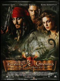 4g0043 PIRATES OF THE CARIBBEAN: DEAD MAN'S CHEST DS French 1p 2006 Johnny Depp, Knightley, Bloom!