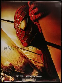 4g0050 SPIDER-MAN teaser DS French 1p 2002 Tobey Maguire w/WTC towers in eyes, Marvel Comics!