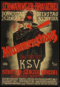 4g0019 MUMMENSCHANZ German 33x47 1934 event at the Schwabinger Brewery, great E. Tieck art!