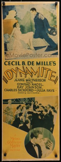 4g0351 DYNAMITE insert 1929 Cecil B. DeMille, Conrad Nagel, Johnson, Bickford, ultra-rare!