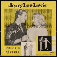 4g0436 JERRY LEE LEWIS 7x7 record sleeve 1957 Great Balls of Fire & You Win Again!