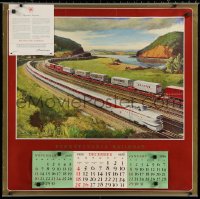4g0191 PENNSYLVANIA RAILROAD calendar 1955 Grif Teller train art, world's greatest highway!
