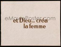 4g1211 AND GOD CREATED WOMAN French pressbook 1956 sexy Brigitte Bardot, ultra rare!