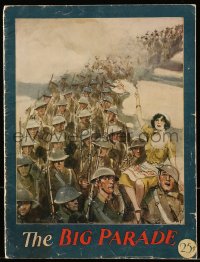 4g1249 BIG PARADE souvenir program book 1925 King Vidor's World War I epic, John Gilbert, cool art!