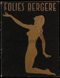 4g1218 FOLIES BERGERE French souvenir program book 1962 great embossed foil cover art of nude woman!