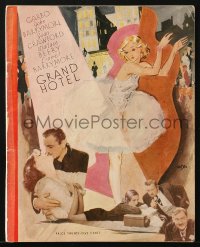 4g1292 GRAND HOTEL souvenir program book 1932 Garbo, John & Lionel Barrymore, Crawford, great art!