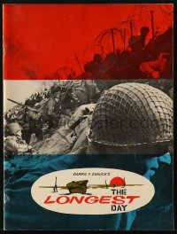 4g1323 LONGEST DAY souvenir program book 1962 WWII D-Day movie with 42 international stars!