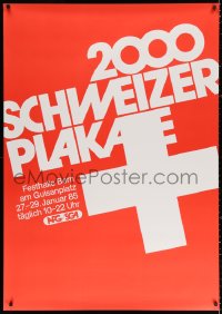 4g0069 2000 SCHWEIZER PLAKATE 35x50 Swiss art exhibition 1985 Swiss cross over orange background!