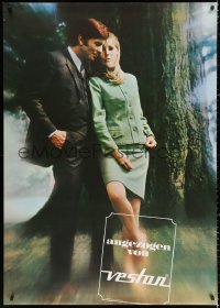 4g0159 ANGEZOGEN VON VESTAN 36x50 Swiss advertising poster 1960s couple next to tree by Greminger!