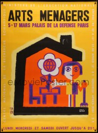 4g0143 ARTS MENAGERS 46x62 French special poster 1970 La Marie Mechanique by Francis Bernard!