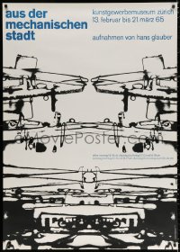 4g0070 AUS DER MECHANISCHEN STADT 36x50 Swiss museum/art exhibition 1965 Hamburger abstract art!