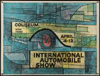 4g0149 NEW YORK INTERNATIONAL AUTO SHOW 45x60 special poster 1960s Bernard Brussel-Smith art of car!
