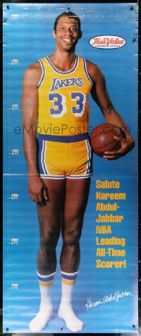 4g0151 KAREEM ABDUL-JABBAR 36x88 special poster 1986 great full-length image of basketball legend!