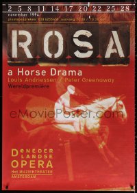 4g0078 ROSA A HORSE DRAMA 33x47 Dutch stage poster 1994 different equine art by Lex Reitsma!