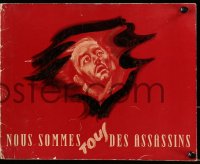 4g1232 WE ARE ALL MURDERERS French souvenir program book 1952 Rene Peron art on both covers!