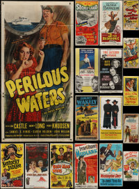 4h0347 LOT OF 18 FOLDED THREE-SHEETS 1940s-1960s great images from a variety of movies!