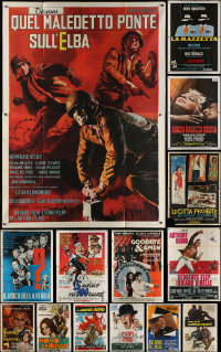 4h0366 LOT OF 14 FOLDED ITALIAN TWO-PANELS 1960s-1970s great images from a variety of movies!