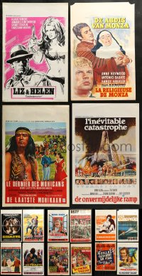 4h0786 LOT OF 16 FORMERLY FOLDED BELGIAN POSTERS 1960s-1970s great images from a variety of movies!