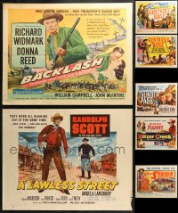 4h0751 LOT OF 11 FORMERLY FOLDED COWBOY WESTERN HALF-SHEETS 1950s images from a variety of movies!