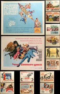 4h0721 LOT OF 16 MOSTLY UNFOLDED HALF-SHEETS 1960s great images from a variety of movies!