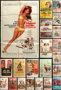4h0074 LOT OF 46 FOLDED ONE-SHEETS 1960s great images from a variety of different movies!