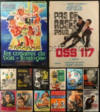 4h0828 LOT OF 18 FORMERLY FOLDED 23X32 FRENCH POSTERS 1950s-1970s images from a variety of movies!
