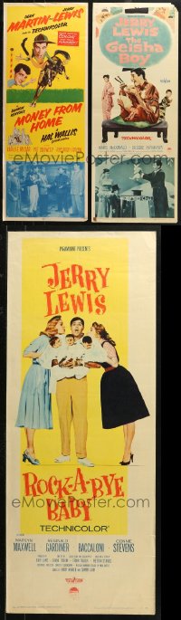 4h0616 LOT OF 5 UNFOLDED AND FORMERLY FOLDED INSERTS FROM DEAN MARTIN AND JERRY LEWIS MOVIES 1950s