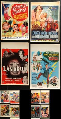 4h0795 LOT OF 13 FORMERLY FOLDED BELGIAN POSTERS 1950s-1970s a variety of great movie images!