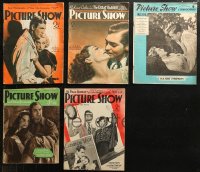 4h0975 LOT OF 5 PICTURE SHOW ENGLISH MOVIE MAGAZINES 1930s-1950s great images & information!