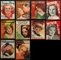 4h0971 LOT OF 10 MOVIE MAGAZINES 1930s filled with great images & information!