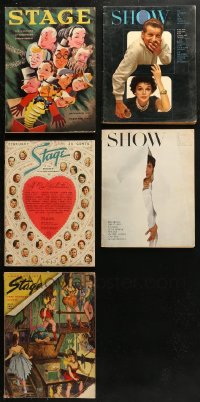 4h0974 LOT OF 5 THEATER MAGAZINES 1930s-1960s filled with great images & information!