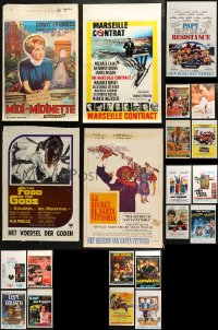 4h0772 LOT OF 21 MOSTLY UNFOLDED BELGIAN POSTERS 1950s-1980s a variety of movie images!