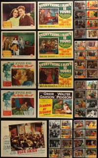 4h0199 LOT OF 73 LOBBY CARDS 1940s-1960s incomplete sets from a variety of different movies!