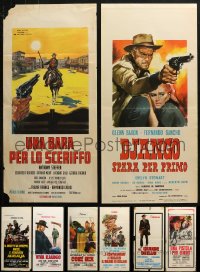 4h0632 LOT OF 12 FORMERLY FOLDED SPAGHETTI WESTERN ITALIAN LOCANDINAS 1960s-1970s cool images!